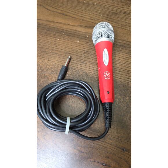 Nabi Wired Microphone with 1/4" Jack Red & Silver For NABI karaoke Machine - Picture 1 of 16